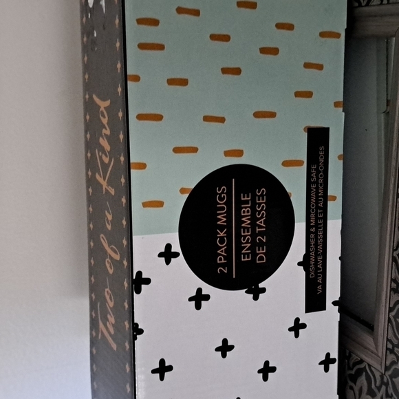 TWO of a KIND MUG SET waffle design ivory Red LOVE HEARTS COUPLES wedding gift - Picture 6 of 6